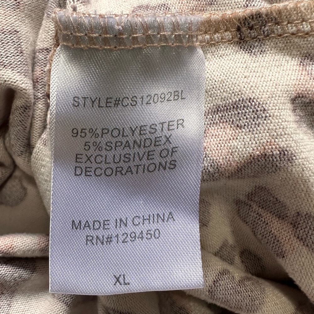 Como Vintage Leopard Print Lounge Top XL Soft Oversized Athleisure Tee - Picture 6 of 6